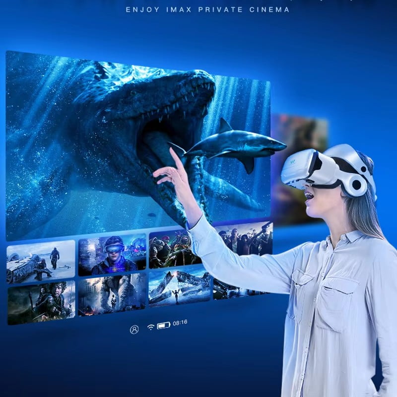 2025 Blu-ray VR Glasses Virtual Reality Headset for IOS or Android Compatible 4.7-6.5 inch,Adjustable Virtual Reality 3D Glasses Headset Helmets with Controller, for Games & Movies-Free Surprise Gift