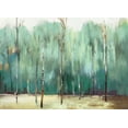 thumbnail image 2 of PI Studio 32x24 White Modern Wood Framed Museum Art Print Titled - Teal Forest, 2 of 4