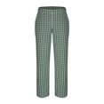 thumbnail image 4 of Arnsht Womens Classic Plaid Pants Cotton Plaid Lounge Pants Outdoor Casual Elastic Waist Straight Leg Pants With Pockets Green XXL, 4 of 6