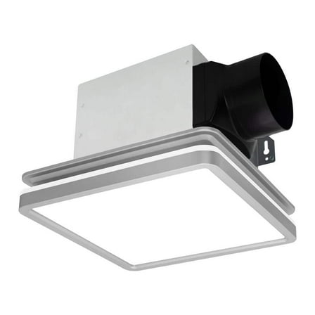 Bathroom Exhaust Fan with Light, Dimmable 3CCT LED Light with Night Light, 80 CFM, 2-Sones, Square, Silver