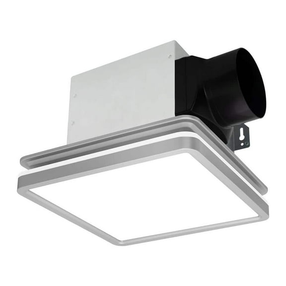 Bathroom Exhaust Fan with Light, Dimmable 3CCT LED Light with Night Light, 80 CFM, 2-Sones, Square, Silver