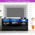 thumbnail image 4 of 70" LED TV Stand for up to 80" TVs, 32" High Modern Entertainment Center with 4-Doors Cabinet & 6 Shelves to Storage, High Gloss Media Console Table, 4 of 9