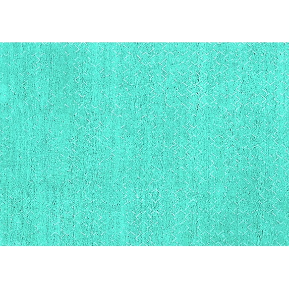Ahgly Company Indoor Rectangle Solid Turquoise Blue Modern Area Rugs, 8' x 10'