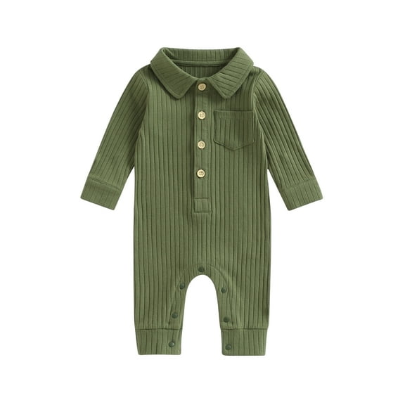 Bagilaanoe Newborn Baby Girl Boys Jumpsuit Long Sleeve Bodysuit 3M 6M 9M 12M 18M Infant Ribbed One Piece Romper