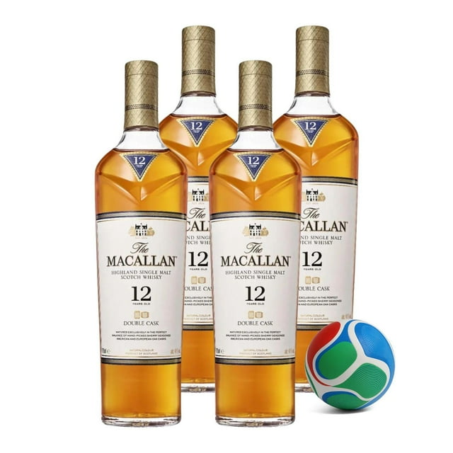 4 Whisky The Macallan Double Cask 12 años 350ml + Balón Mini