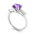 thumbnail image 2 of Three-Stone Engagement Ring for Women - 2ct Simulated Alexandrite in 14K White Gold Promise Ring, 2 of 6