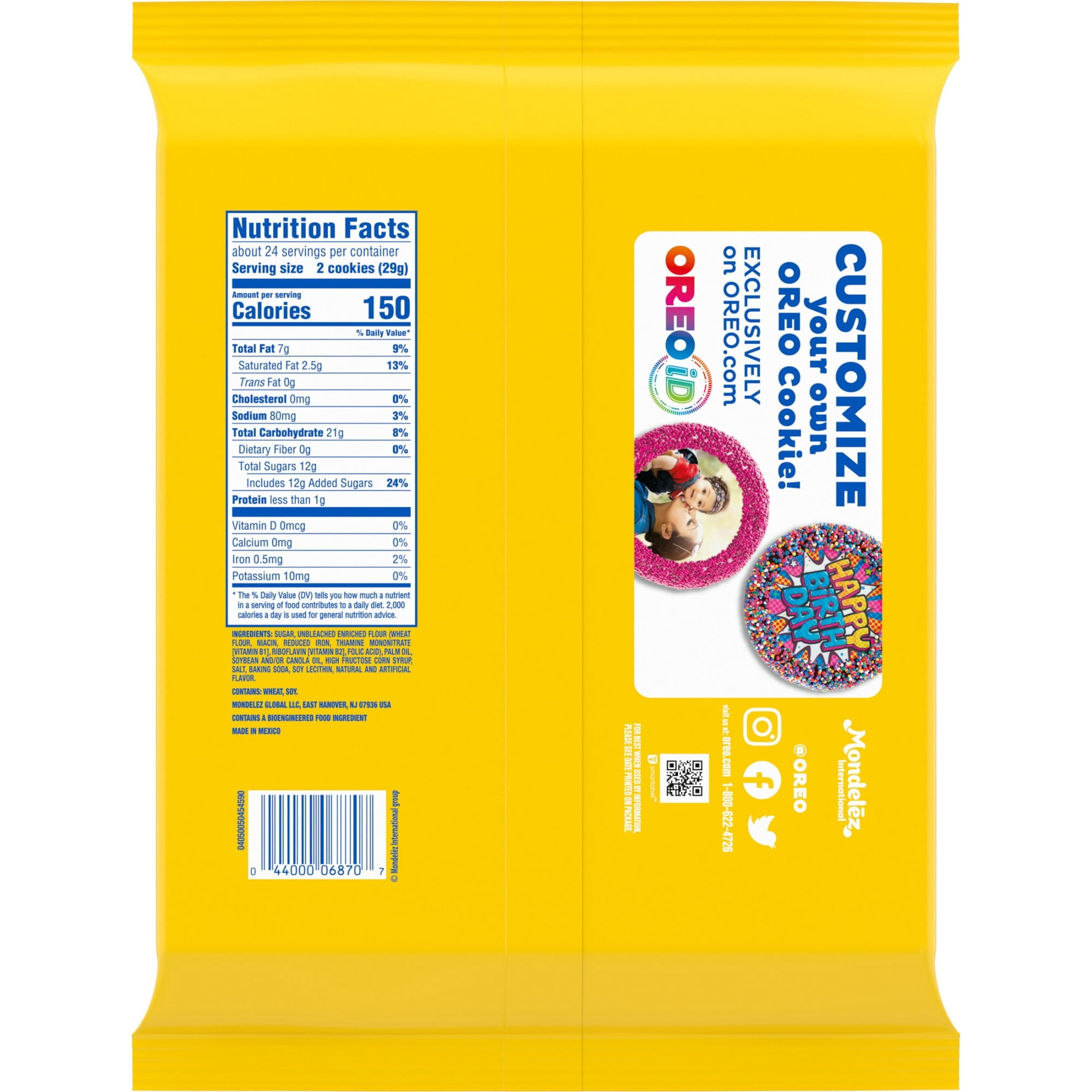 OREO Double Stuf Golden Sandwich Cookies, Party Size, 24.95 Oz