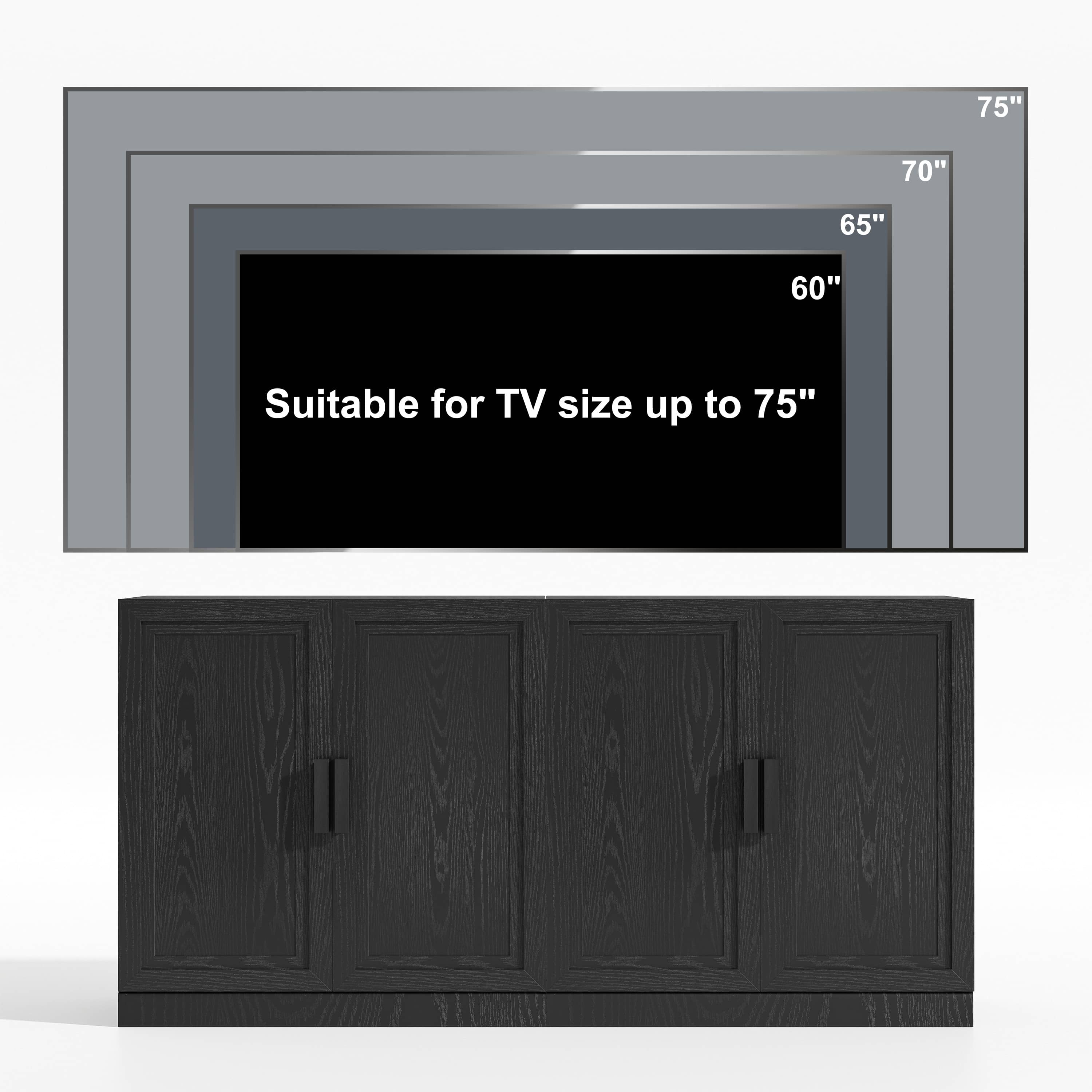 MAYEERTY 31"x31"x16" Storage Cabinet Wood Accent Cabinet for Living Room, Black