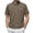 Army Green, variant on Men's Crew Neck Tops Solid Color Half Button Up Short Sleeve Shirts Casual Work Half Open Front T-shirts
