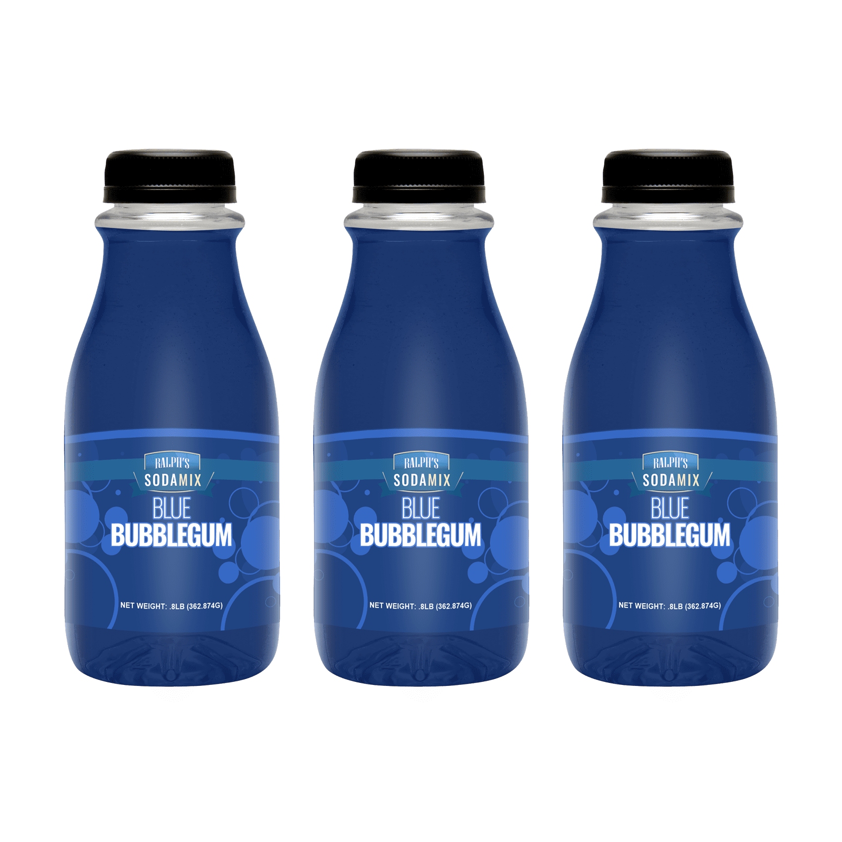 Ralph's Blue Bubblegum Sparkling Water Flavor Three 12oz Bottles