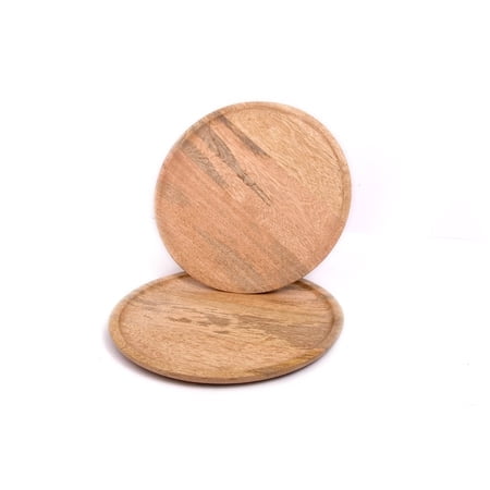 Assiettes de Chargement en Bois - Vaisselle de Table Rustique pour Sandwiches, Salades, Finger Foods, Fromages, Hamburgers, hors-D'œuvre - Pack de 2 Mesures 13 Pouces - Naturel