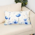 thumbnail image 3 of Lencenser 12” x 20” Spring Blue Floral Polyester Decorative Pillow Case, Hidden Zipper (2 Count), 3 of 6