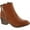 COGNAC FAUX LEATHER, variant on PAMA-02 Women's Blocked Heels Ankle Booties