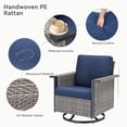 thumbnail image 3 of Yeahumalia 5-Piece Wicker Patio Outdoor Furniture Sets with Rattan Sofa, 2 Swivel Rocking Chairs and 2 Ottomans, Grey/Blue, 3 of 7