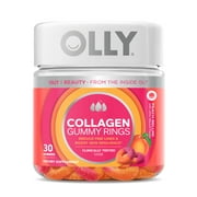 OLLY Collagen Gummy Rings Supplement, Supports Skin Elasticity, 2.5g Collagen, Peach, 30 Ct