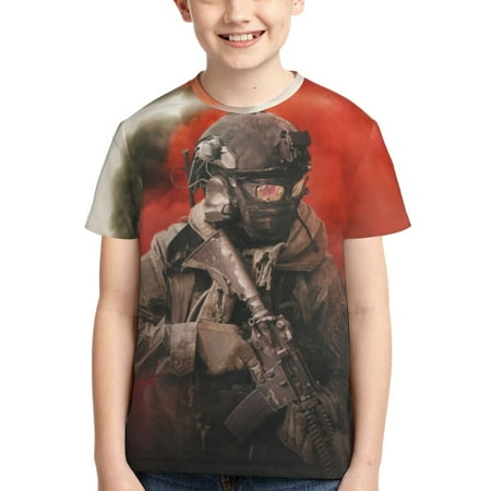 Youth Call Of Duty Modern Warfare T-Shirt 3d Printed Crewneck Graphic Short Sleeve Tees For Boys Girls