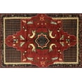 thumbnail image 1 of Ahgly Company Machine Washable Indoor Rectangle Traditional Red Brown Area Rugs, 8' x 12', 1 of 7
