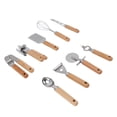 thumbnail image 3 of 9pcs Kitchen Utensils Wooden Handle Stainless Steel Easy Cleaning Wear Resistant Colorful Package Cooking Utensils Set, 3 of 14
