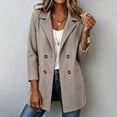 thumbnail image 2 of Sweatshirt for Women Dqueduo Fashion Women Long Sleeve Turn-down Collar Cardigan Tops Winter Solid Outerwear Coats Gray S, 2 of 9