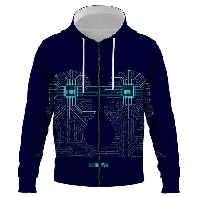 Nuevas sudaderas con cremallera de moda con imagen inteligente de IA y estampado 3D para hombres y mujeres, sudaderas casuales con capucha, sudaderas con capucha de Anime Harajuku, suéteres, abrigos