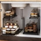 thumbnail image 1 of Organizador Bajo del Fregadero con Deslizamiento Ajustables, Estante Organizador de Fregadero Cocina y Baño Extraíble para Gabinete 2 Niveles, Cajón Deslizante Metal, Especieros para Cocina, 1 of 13