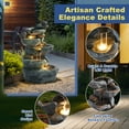 thumbnail image 5 of Haverchair 5-Tier Cascading Rock Outdoor Water Fountain, Garden Freestanding Birds Waterfall Fountains Outdoor with LED Lights Birds Decor, Stacked Stone Outdoor Fountains for Garden Patio, 26"H, 5 of 9