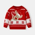 thumbnail image 2 of MIASHUI Chandails pour Filles Automne Hiver Chandail de Base Dessin Animé Mignon Motif de Noël pour Filles - Tenue Décontractée Quotidienne pour 2-7 Ans Rouge, 2-3 Ans, 2 of 7