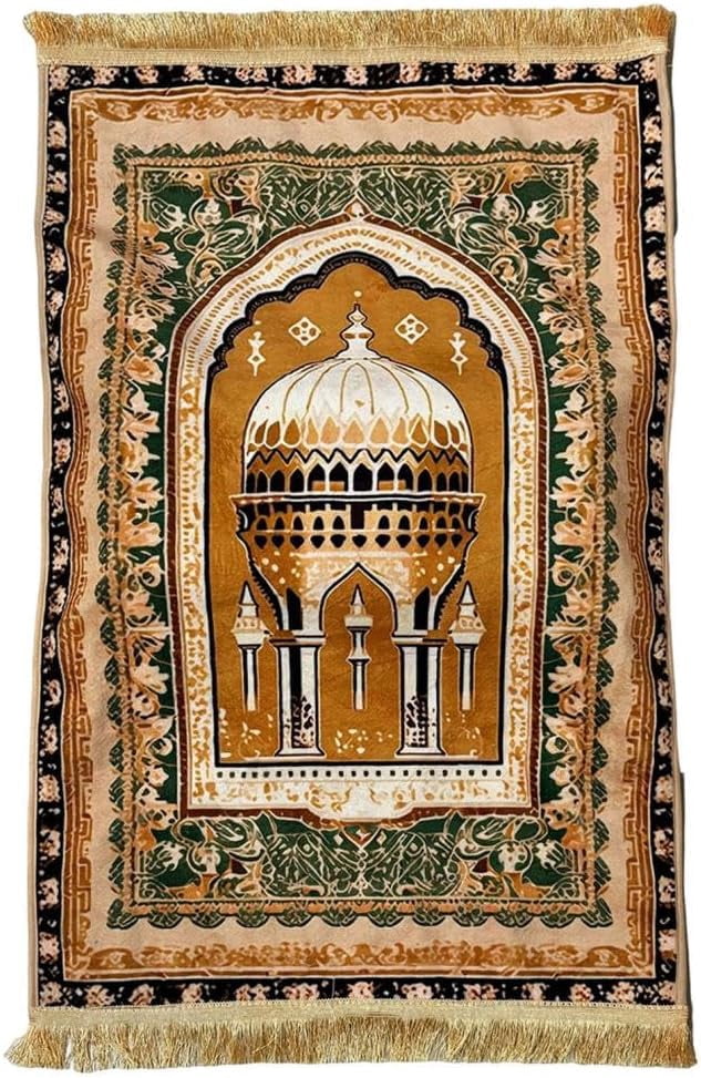 Orthopedic Prayer Mat with Memory Foam Knee Support – Extra Thick Padded Prayer Rug, Extra Soft Kneeling Cushion for Men & Women, Non-Slip Velvet Mat for Eid, Daily Prayer
