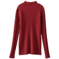 thumbnail image 4 of UAMVSH Womens Fall Sweaters Slim Fit High Neck Long Sleeve Pullover Fashion Ribbed Knitted Thick Casual Layering Sweaters Tops(X-Large,Red), 4 of 4