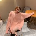 thumbnail image 5 of Oversized Gray Knitting Sweater Loose Fit Round Neck Long Sleeve Women Pullovers New Fashion Autumn Winter 2021, 5 of 5