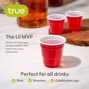True Lil' Reds Mini Disposable Cups, Shot Glasses Red Cups 1.75oz Set of 20