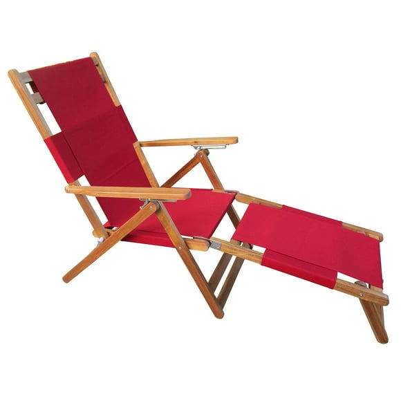 Patioflare Chaise Longue Portable avec Repose-Jambes Rouge