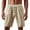 Khaki, variant on BLCHUNen Mens Summer Beach Shorts Linen Elastic Drawstring Lightweight Breathable Casual Shorts with Pockets