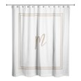 thumbnail image 2 of Creative Products Beige and White Letter M Monogrammed 71x74 Shower Curtain, 2 of 7