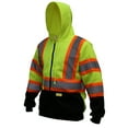 thumbnail image 5 of New York Hi-Viz Workwear HX7012 Men's ANSI Class 3 High Visibility Class 3 Sweatshirt, Full Zip Hooded, Lightweight, Black Bottom with X pattern(4XL, Lime), 5 of 5