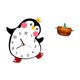 thumbnail image 5 of Reloj de pared silencioso, decorativo, de cristal, con tapa, forma de pingüino de calabaza, ligero, resistente al calor, ideal para oficina, escritori, 5 of 8