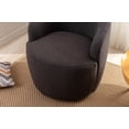 thumbnail image 3 of 360 Degree Swivel Barrel Accent Chairs with Wraparound Backrest, Round Armchairs with Upholstered & Black Metal Base, Teddy Fabric Chair for Living Room, Bedroom & Office, Dark Gray, 3 of 7