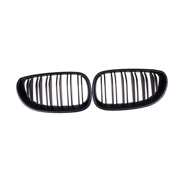 2 piezas de rejillas delanteras de riñón, rejillas de capó delantero, 51712155447 accesorios de rejillas de doble línea de repuesto para E60 E61