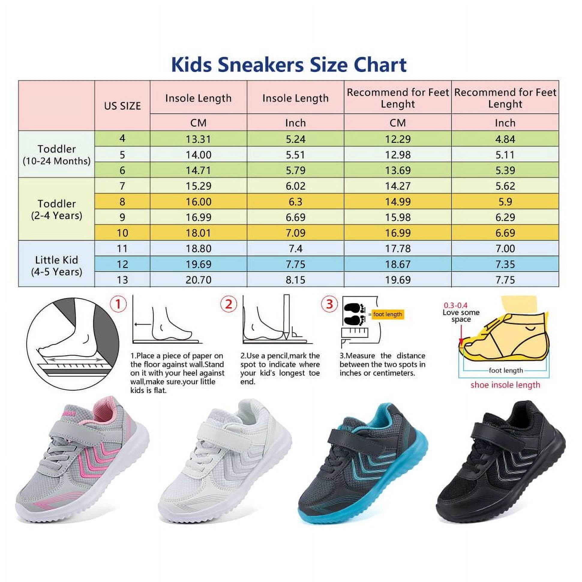 Ecetana Toddler Boys Girls Sneakers Kids Lightweight Breathable Tennis Walking Shoes