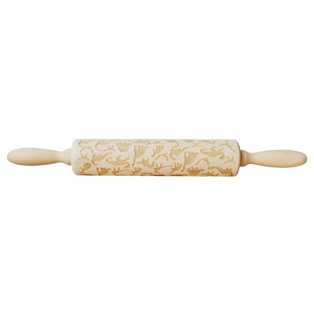 

TBOLINE New Wood Dinosaur Embossing Engraved Rolling Pin for DIY Baking Cookies Noodle