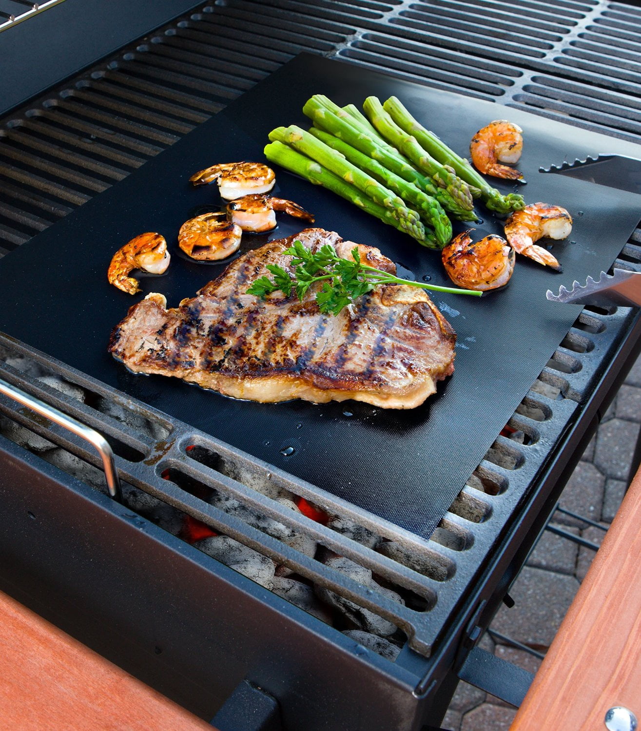 S&T INC. Barbeque Grill Mat, Heavy-Duty Large Non-Stick,13 inches x 16 inches