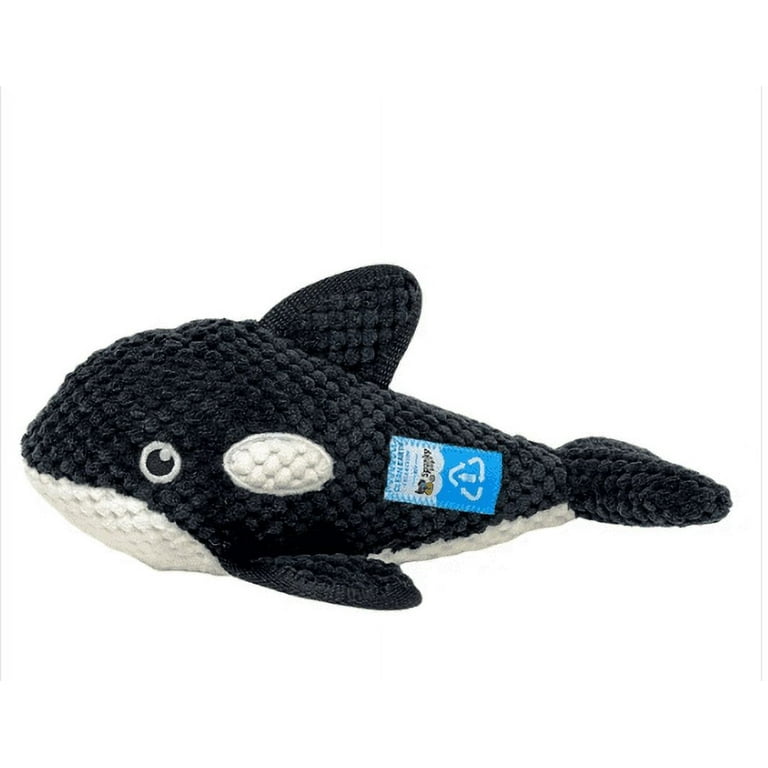 Spunky Pup Recycled Plush Dog Toys, 4 Ocean-Themed Pack, 100