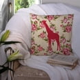 thumbnail image 3 of Carolines Treasures Giraffe Shabby Chic Yellow Roses Fabric Decorative Pillow 14Hx14W multicolor, 3 of 4