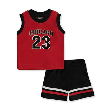 

High Energy Baby Boys 2-Piece Basketball Shorts Set Outfit - black/red 24 months (Infant)