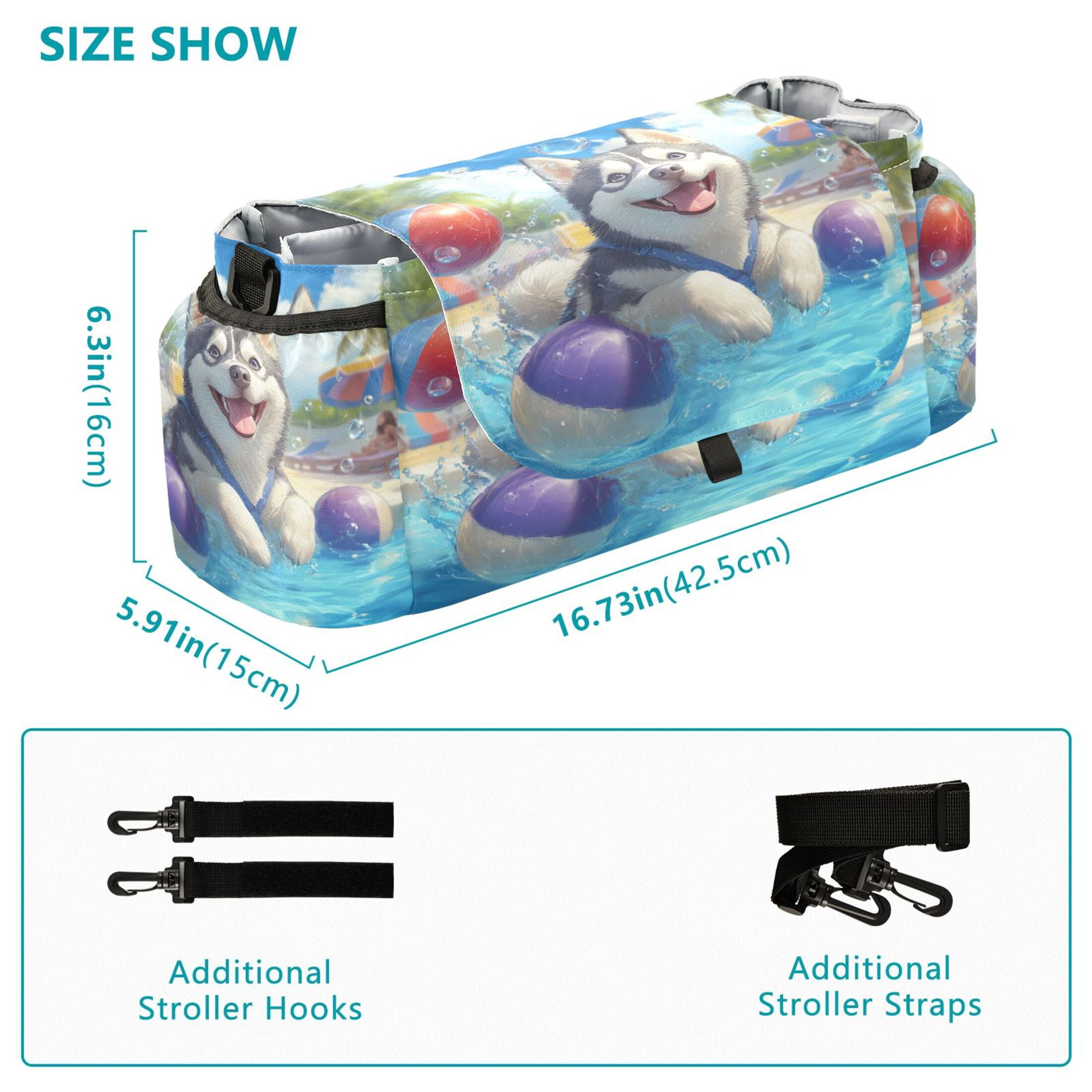 DIXRUYEE Stroller Organizer Husky's Splashing Good Time Printed