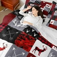 thumbnail image 4 of Manfei Animal Deer 7-Piece Twin Bedding Sets,Red Camouflage Bedding Comforter Set,Buffalo Plaid Breathable Sheet Sets,Ultra Soft Wildlife Home Decor,Reversible, 4 of 8