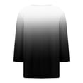 thumbnail image 4 of JULMCOMO Women's Summer Tops Button Up V-Neck Shirt 3/4 Sleeve Fashion T-Shirts Gradient Print Casual Dressy Tops Tunic, 4 of 5