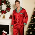 thumbnail image 6 of Niaviben Family Christmas Pajamas Matching Sets Silk Christmas Pajamas for Family Silk Pajamas for Men Woman Pajama Set Family Set Pajamas Women's Christmas Pajama Set (Dad)Red L, 6 of 8