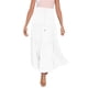 thumbnail image 1 of Falda larga boho elástica de cintura alta para mujer: con volantes, corte en A, cordón, poliéster, para todas las estaciones, tallas S-XL., 1 of 8