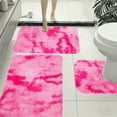 thumbnail image 2 of Mixed Color Bath Mats 3 Set Large Size Winter Bathroom Rugs for 3 Pcs Toilet Mats Soft Water Absorption Non Slide Thick Washable Easiler To Dry Dark, New, Style-hd-342, Pinks, 2 of 9